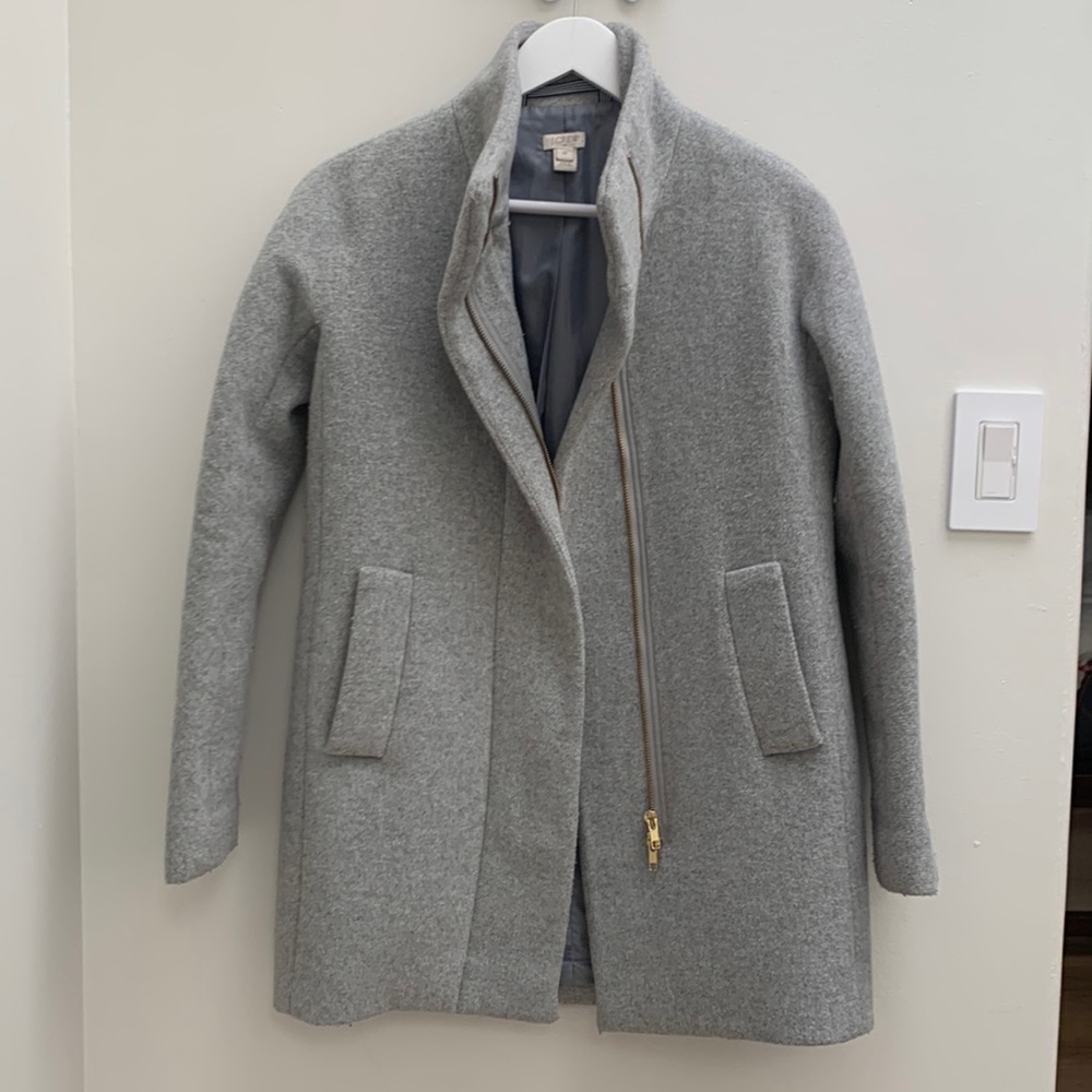 J Crew Factory Solid Grey Mis Length Coat
